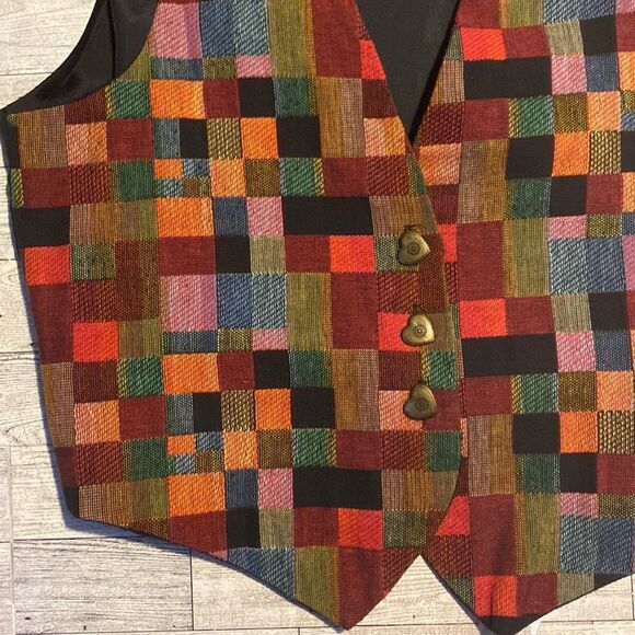 The Limited, Vintage, Plaid, Festive, Sleeveless Vest, OSFM - Picture 3 of 11